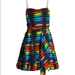 NWT Alice + Olivia Rainbow Block Tie Dye Dress